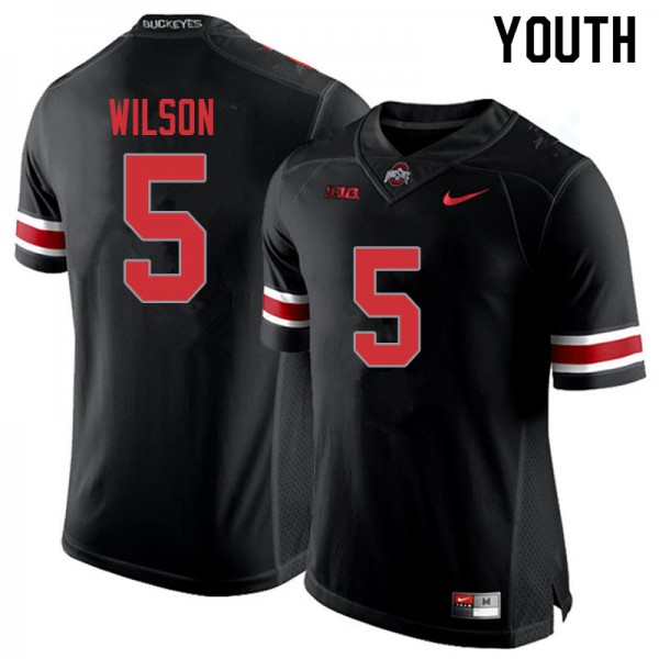 Ohio State Buckeyes #5 Garrett Wilson Youth Embroidery Jersey Blackout - Click Image to Close